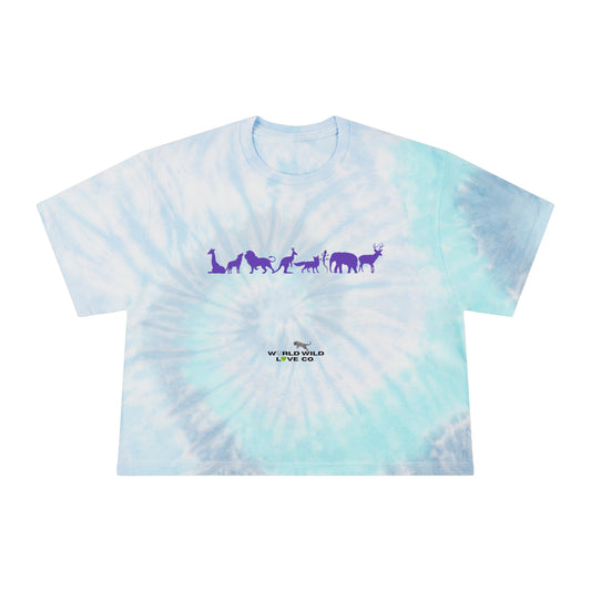 Animal Themed Women's Tie-Dye Crop Tee | Eco-Friendly Boho Style that Supports Animal Welfare