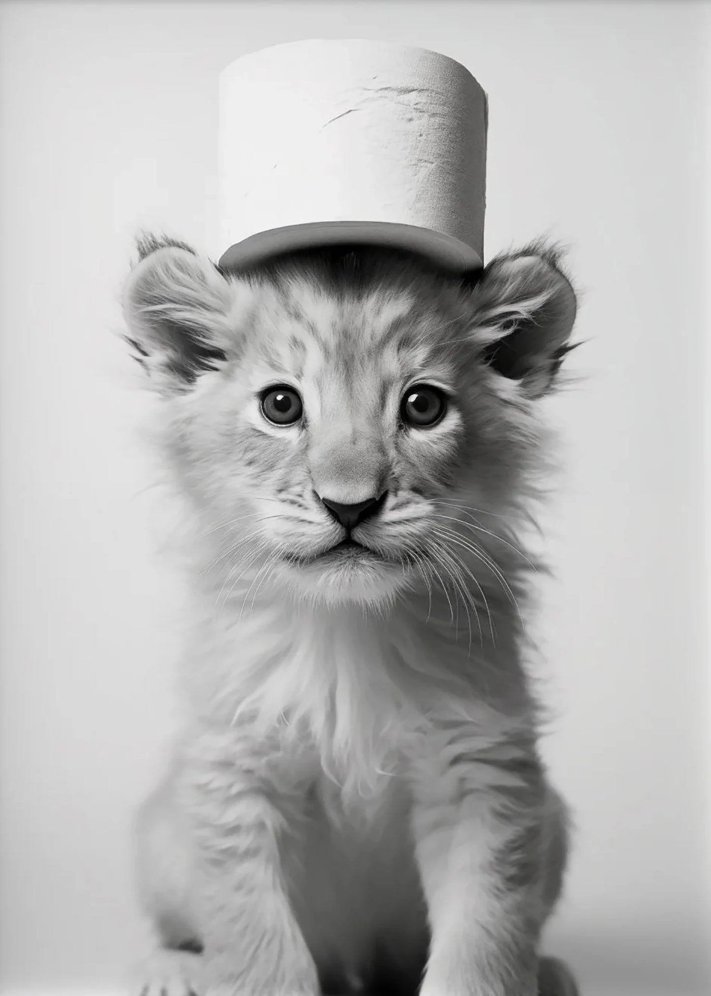 Cute Black and White Animal Poster Print |  Bathroom Wall Art for Animal Lovers