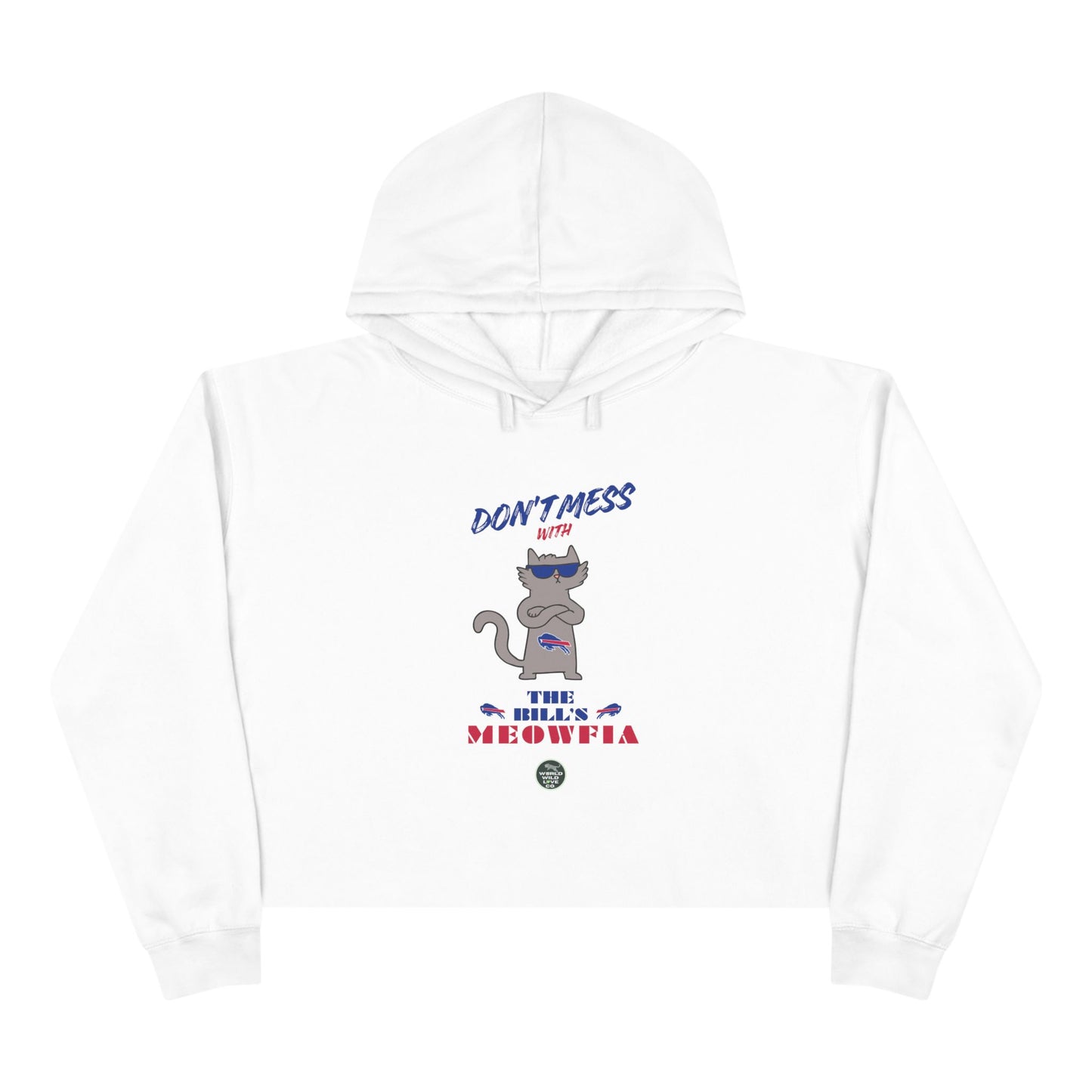 Buffalo Bills "Moewfia" Women's Cropped Hoodie | Classic Eco-Friendly Apparel to Support Animal Welfare