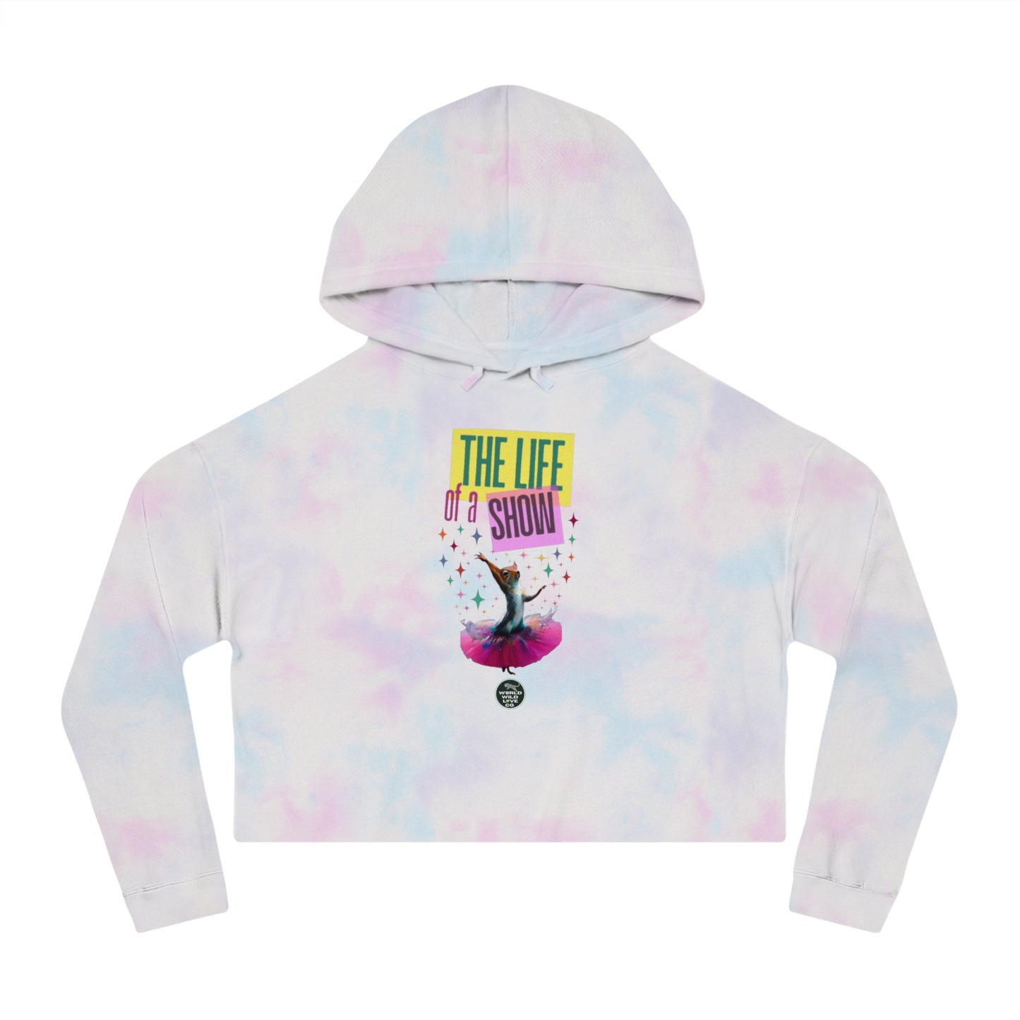 "The Life of a Show Squirrel" Women's Crop Hoodie | Funny Novelty Apparel that Supports Animal Welfare