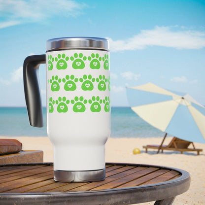 Paw Print Stainless Steel 14oz Travel Mug |  Eco-Friendly & BPA Free | Supports Animal Welfare