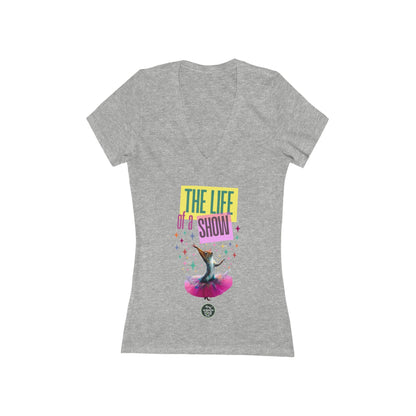 Life of a Show Squirrel V-Neck Women's Graphic Tee | Funny Novelty Apparel that Supports Animal