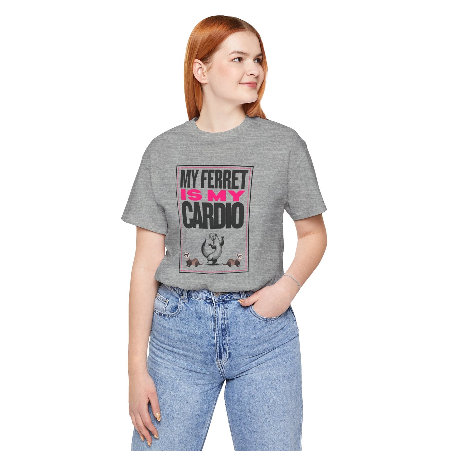 "My Ferret is my Cardio" Unisex Tee | Funny Novelty Apparel that Supports Animal Welfare | World Wild Love Co.