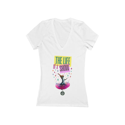 Life of a Show Squirrel V-Neck Women's Graphic Tee | Funny Novelty Apparel that Supports Animal