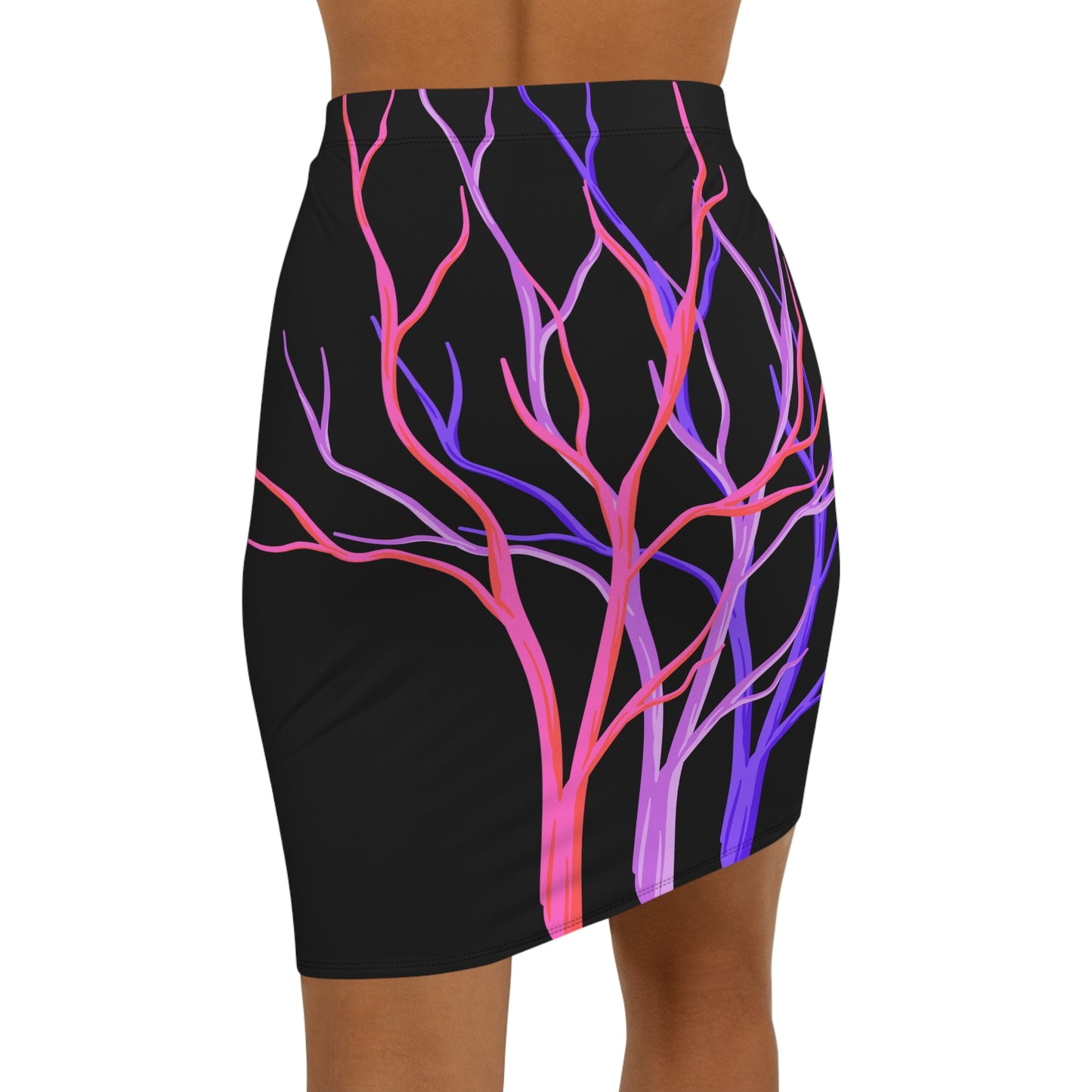 Vibrant Women's Pencil Skirt | Trendy Eclectic Nature Inspired Apparel