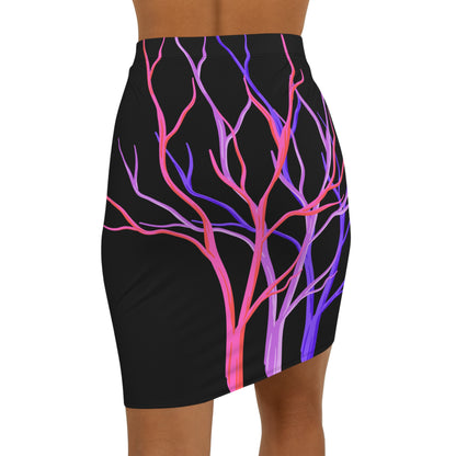Vibrant Women's Pencil Skirt | Trendy Eclectic Nature Inspired Apparel