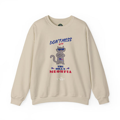 Buffalo Bills "Meowfia" Unisex Crewneck| Fun Classic Eco-Friendly Apparel that Supports Animal Welfare