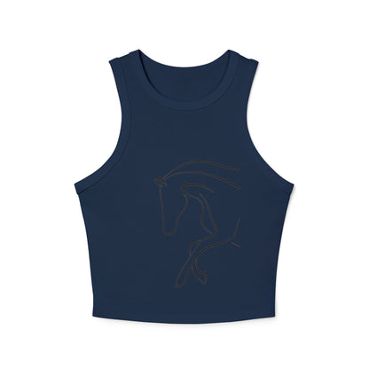 Horse Print Women's Micro Rib Racer Tank | Summer Fashion that Supports Animal Welfare