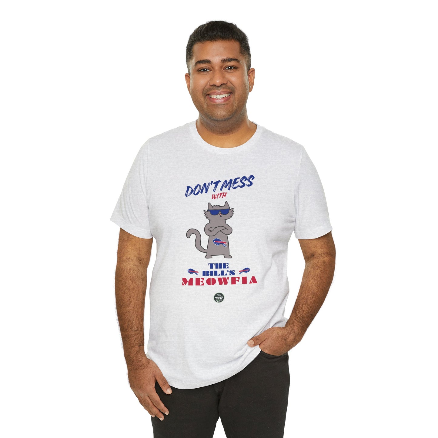 Buffalo Bills "Meowfia" Unisex Tee | Fun Classic Apparel to Support Animal Welfare