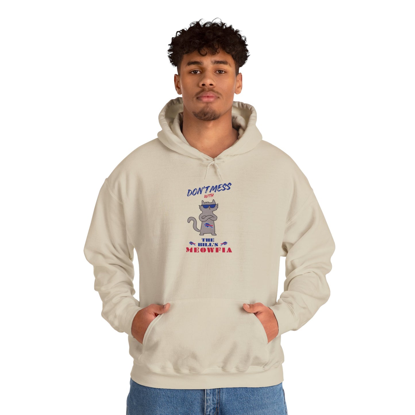 Buffalo Bills "Meowfia" Unisex Hoodie  | Fun Classic Eco-Friendly Apparel that Supports Animal Welfare