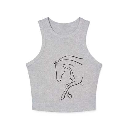 Horse Print Women's Micro Rib Racer Tank | Summer Fashion that Supports Animal Welfare