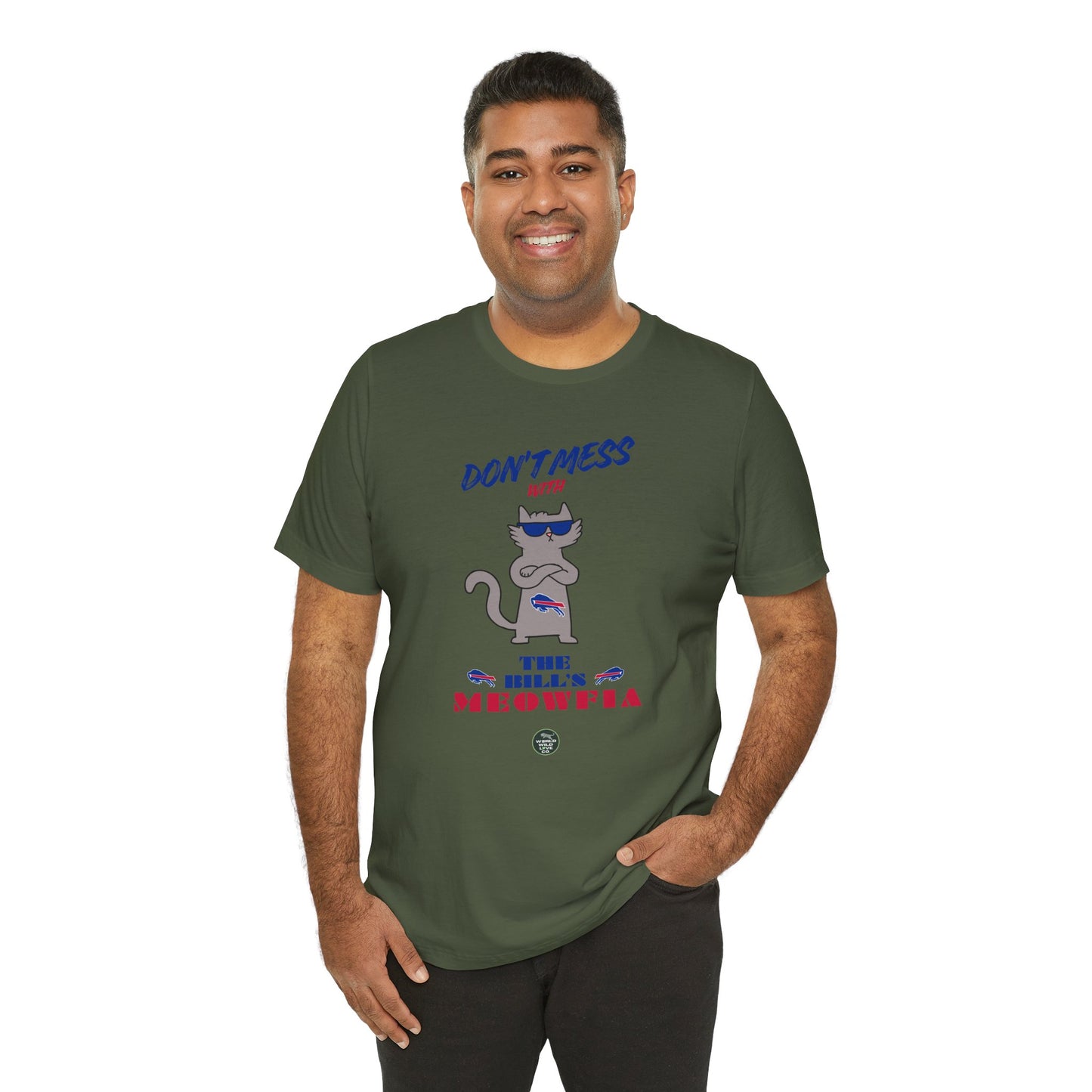 Buffalo Bills "Meowfia" Unisex Tee | Fun Classic Apparel to Support Animal Welfare