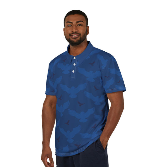 WWL Signature Men's Polo Shirt |  Hawk Print Casual Men's Apparel