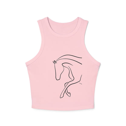 Horse Print Women's Micro Rib Racer Tank | Summer Fashion that Supports Animal Welfare