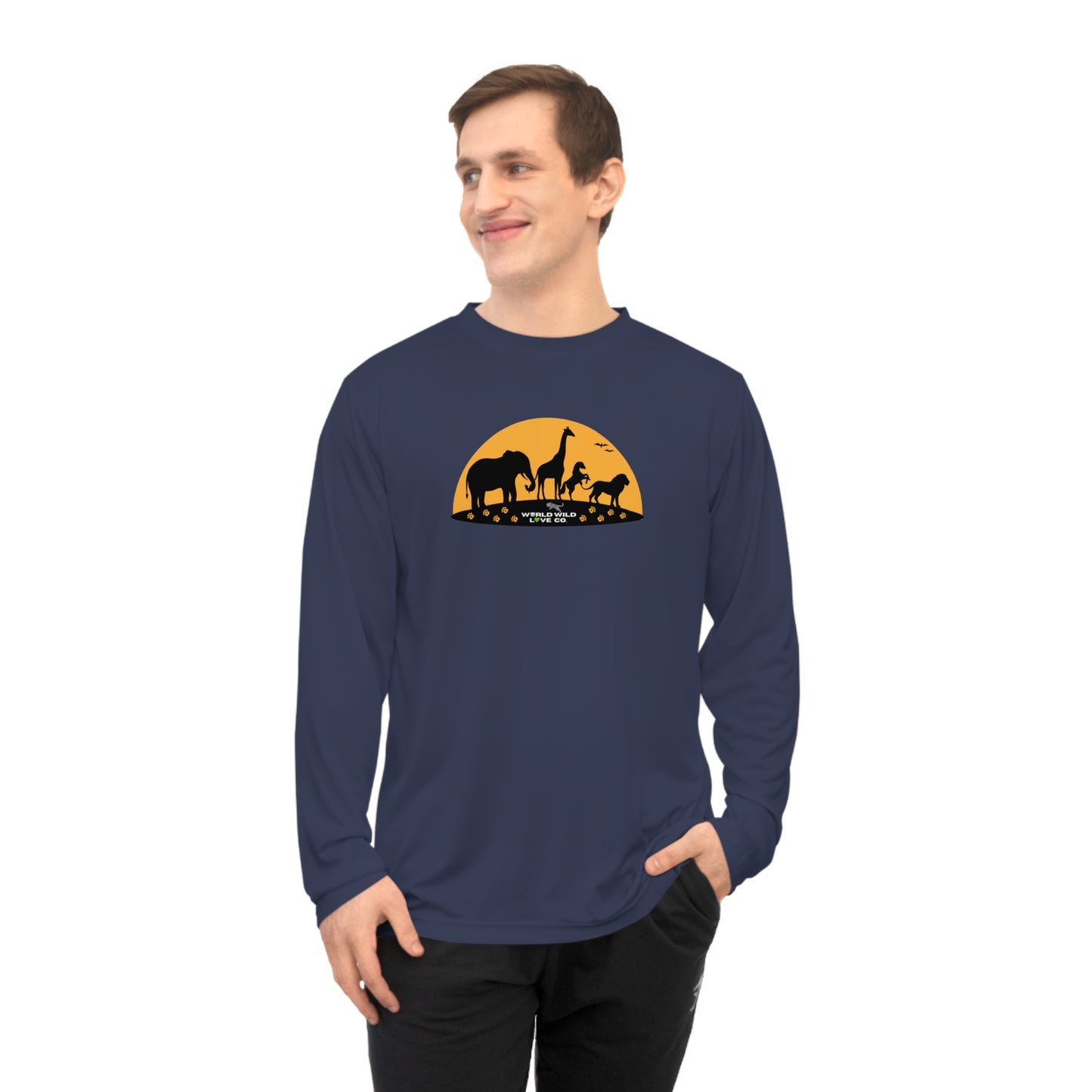 WWL Essential Unisex Performance Long Sleeve Sport Shirt | Classic Athleisure Apparel to Support Animal Welfare