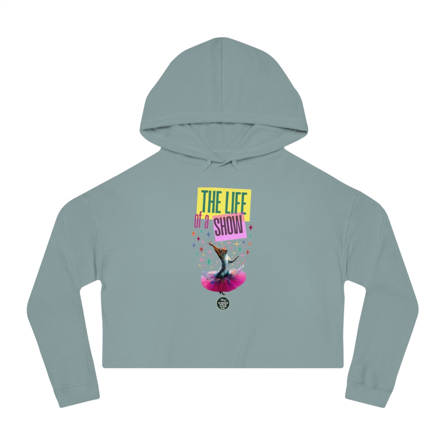 "The Life of a Show Squirrel" Women's Crop Hoodie | Funny Novelty Apparel that Supports Animal Welfare