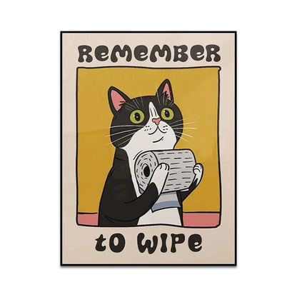 Funny Cat Canvas Wall Art | Unique Home Decor for Cat Lovers