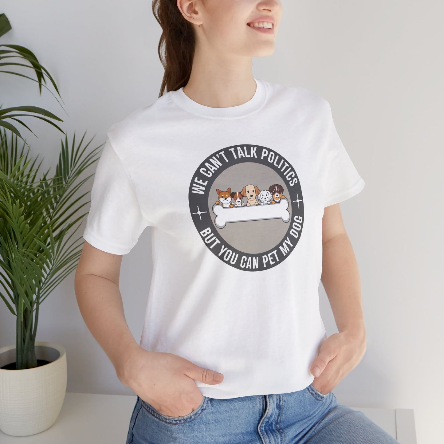Politics & Dogs Unisex Tee | Fun Novelty Apparel that Support Animal Welfare
