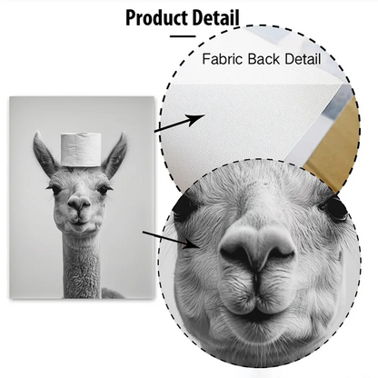 Cute Black and White Animal Poster Print |  Bathroom Wall Art for Animal Lovers