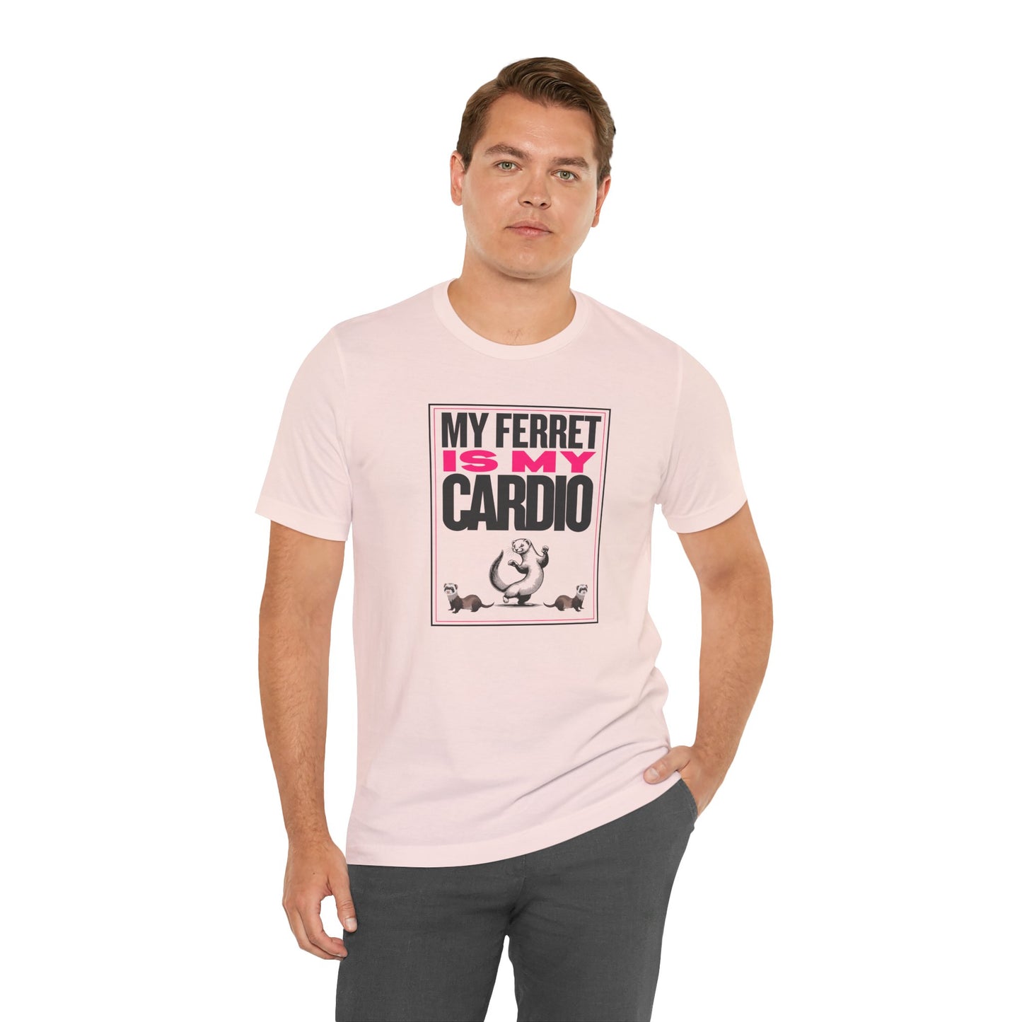 "My Ferret is my Cardio" Unisex Tee | Funny Novelty Apparel that Supports Animal Welfare | World Wild Love Co.