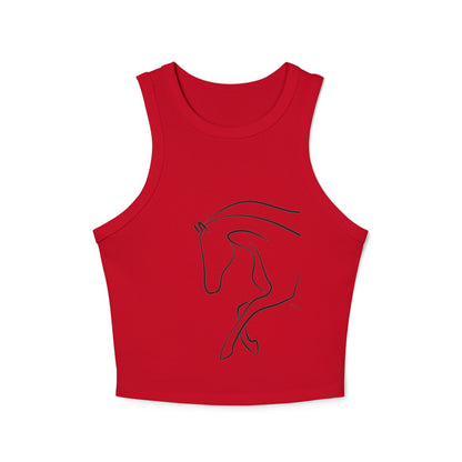 Horse Print Women's Micro Rib Racer Tank | Summer Fashion that Supports Animal Welfare