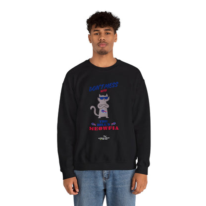 Buffalo Bills "Meowfia" Unisex Crewneck| Fun Classic Eco-Friendly Apparel that Supports Animal Welfare