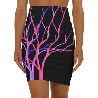 Vibrant Women's Pencil Skirt | Trendy Eclectic Nature Inspired Apparel