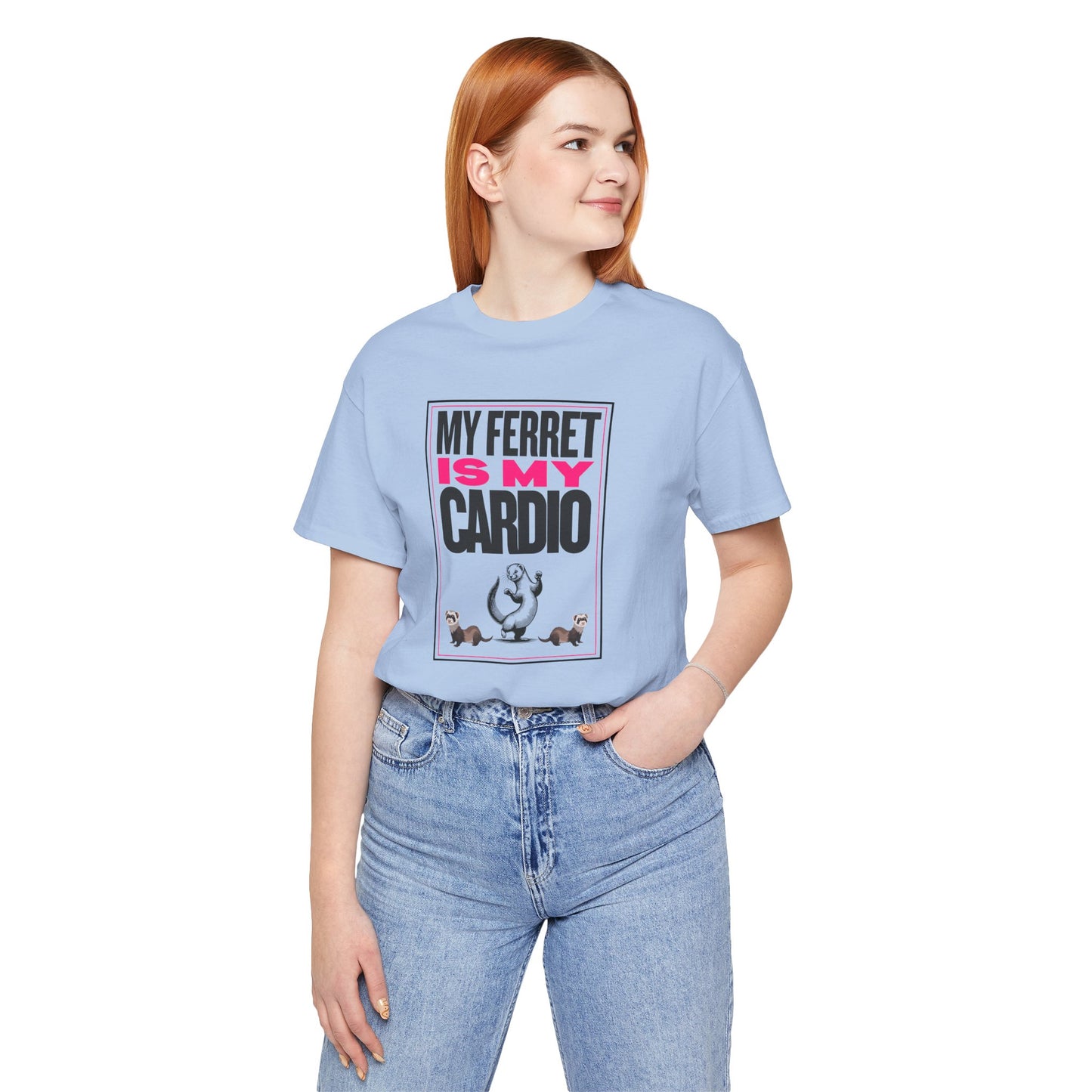 "My Ferret is my Cardio" Unisex Tee | Funny Novelty Apparel that Supports Animal Welfare | World Wild Love Co.