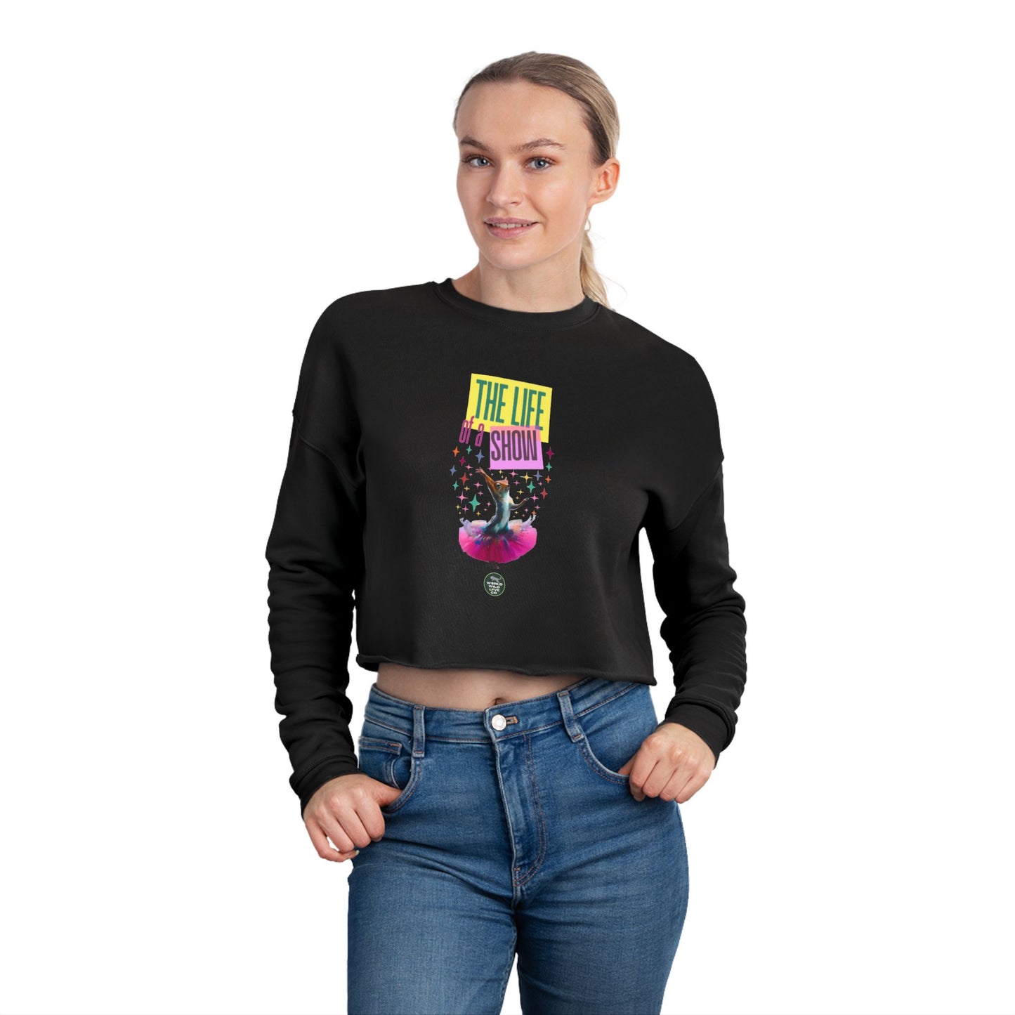 "The Life of a Show Squirrel" Cropped Crewneck | Funny Novelty Apparel that Supports Animal Welfare