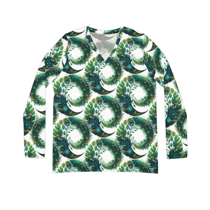 Bohemian Nature Print Long Sleeve V-Neck Shirt | Women's Eco-Friendly Floral Top that Supports Animal Welfare