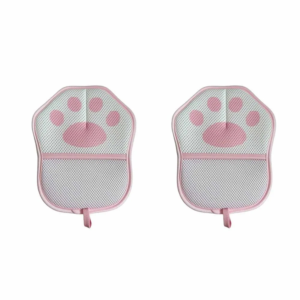 2Pcs Electrostatic Adsorption Pet Hair Remover Cute Self Cleaning Cat Hair Cleaning Glove Double-sided Cat Paw
