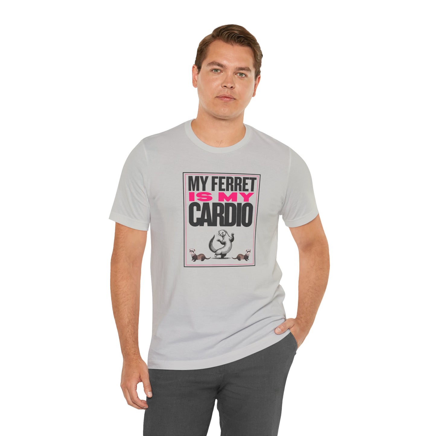 "My Ferret is my Cardio" Unisex Tee | Funny Novelty Apparel that Supports Animal Welfare | World Wild Love Co.