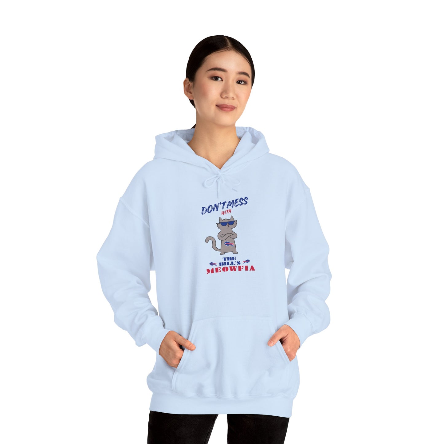 Buffalo Bills "Meowfia" Unisex Hoodie  | Fun Classic Eco-Friendly Apparel that Supports Animal Welfare