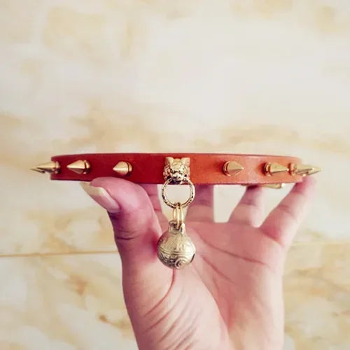 Handmade Cowhide Studded Pet Collar